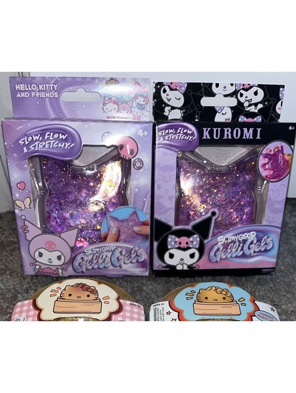 Kuromi Hello Kitty Slimygloop Gelic Gels 2 Pack Glitter Squishy Sensory Toy